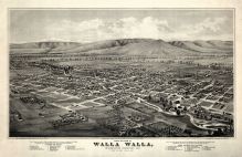 Wallla Walla 1875 Bird's Eye View 24x36, Walla Walla 1875 Bird's Eye View